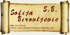 Sofija Birovljević vizit kartica